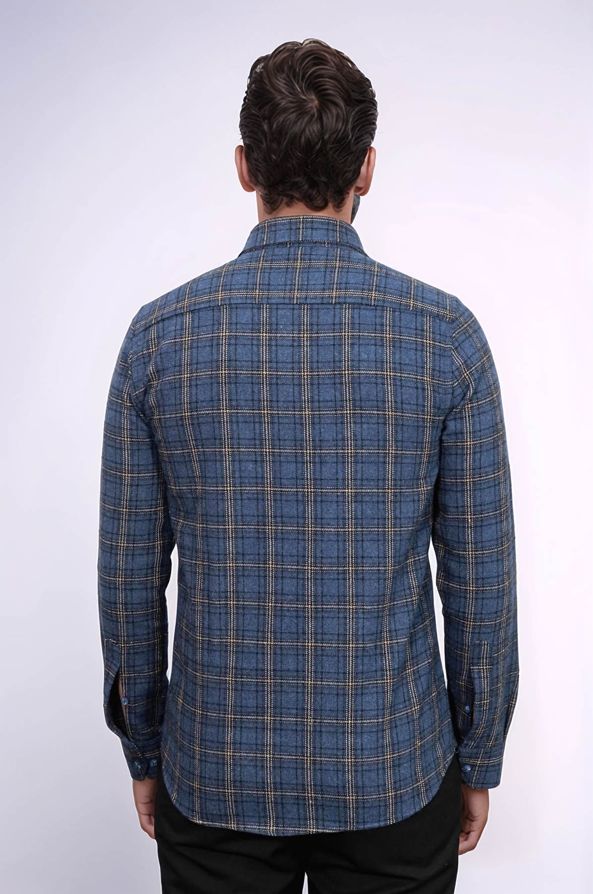 Plaid Navy Blue Men Lumberjack Shirt