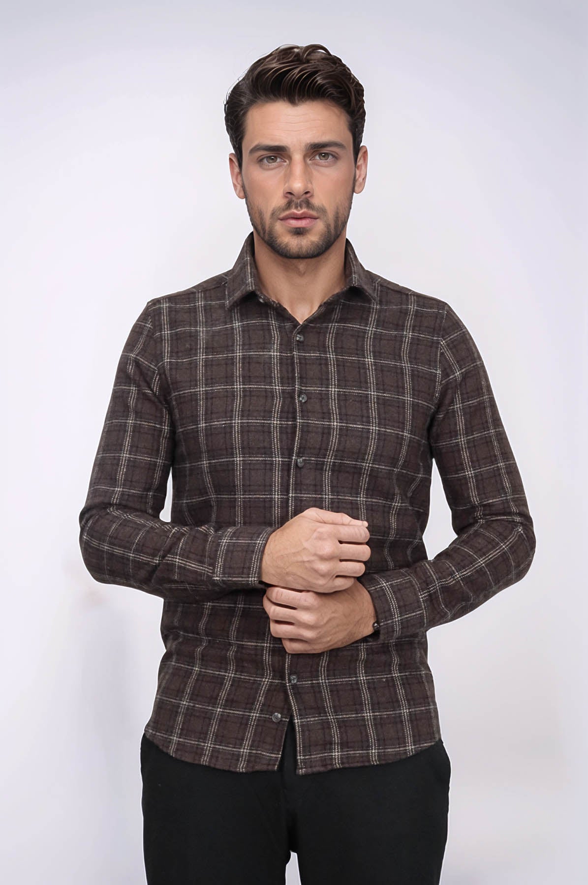 Checked Brown Men Lumberjack Shirt