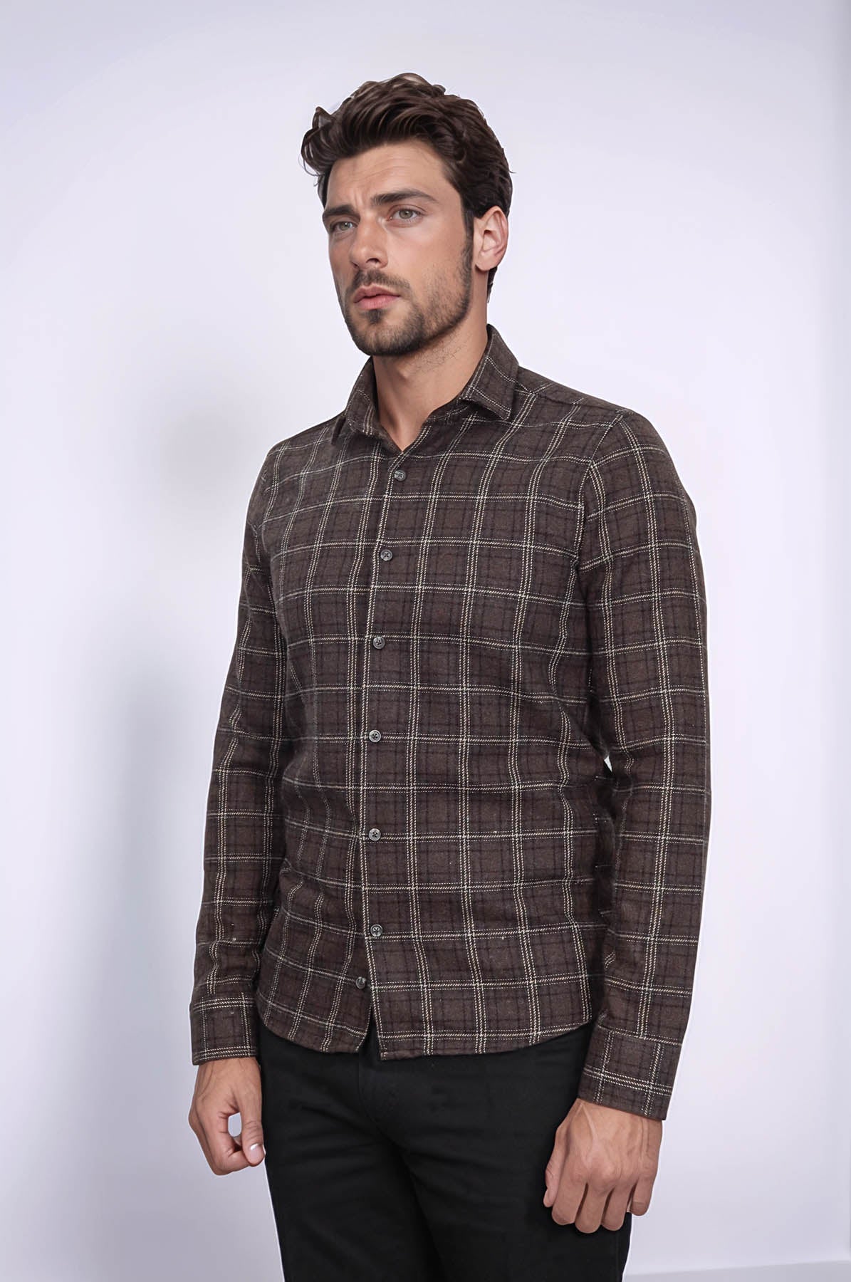Checked Brown Men Lumberjack Shirt