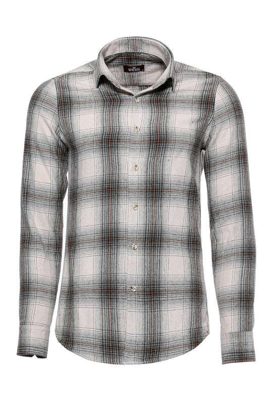 Checked Beige Men Lumberjack Shirt -