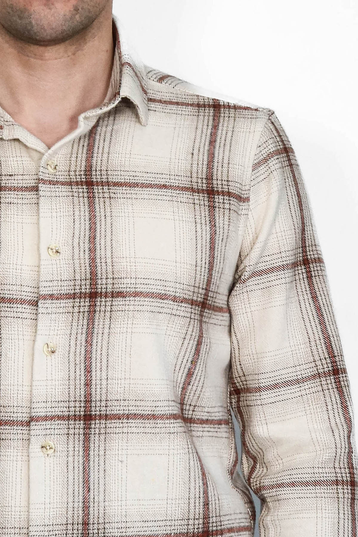 Plaid Light Brown Men Lumberjack Shirt