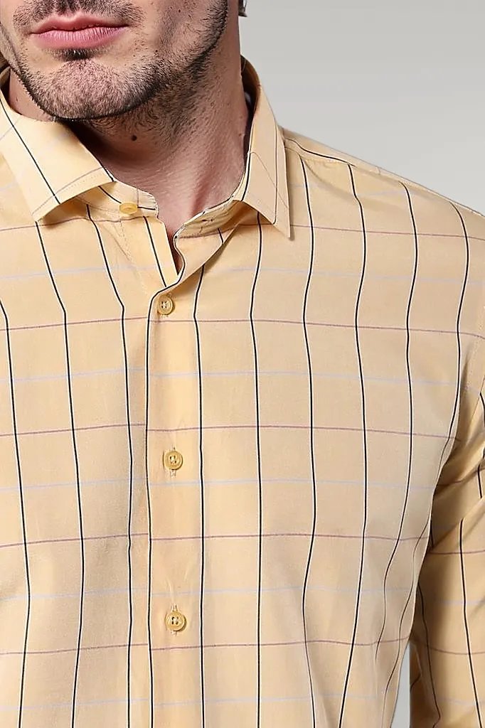 Yellow Plaid Men's Shirt