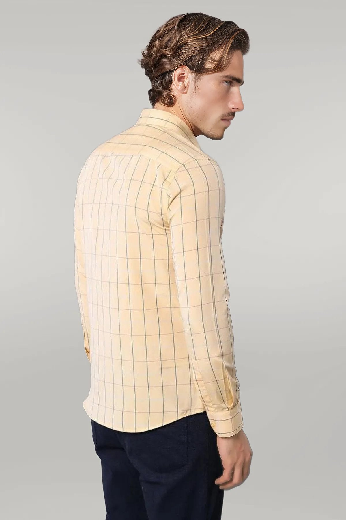 Yellow Plaid Men's Shirt