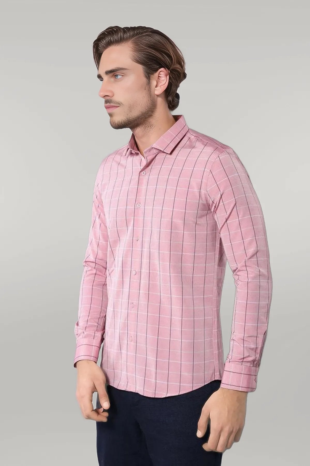 Pink Plaid Men's Shirt |
