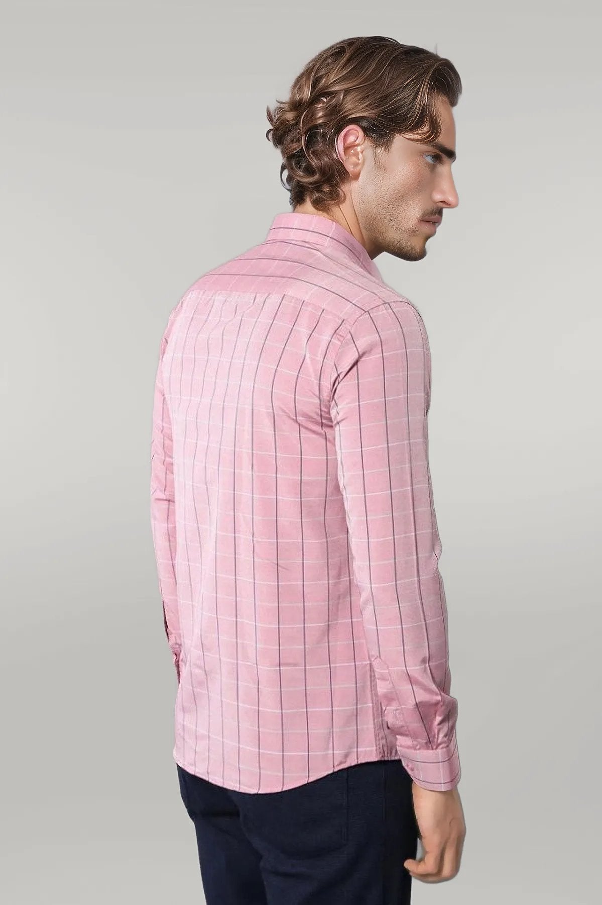Pink Plaid Men's Shirt |