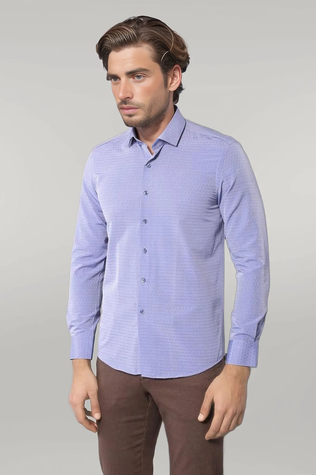 KOALA SYDNEY Patterned Blue Men's Long Sleeve Shirt |