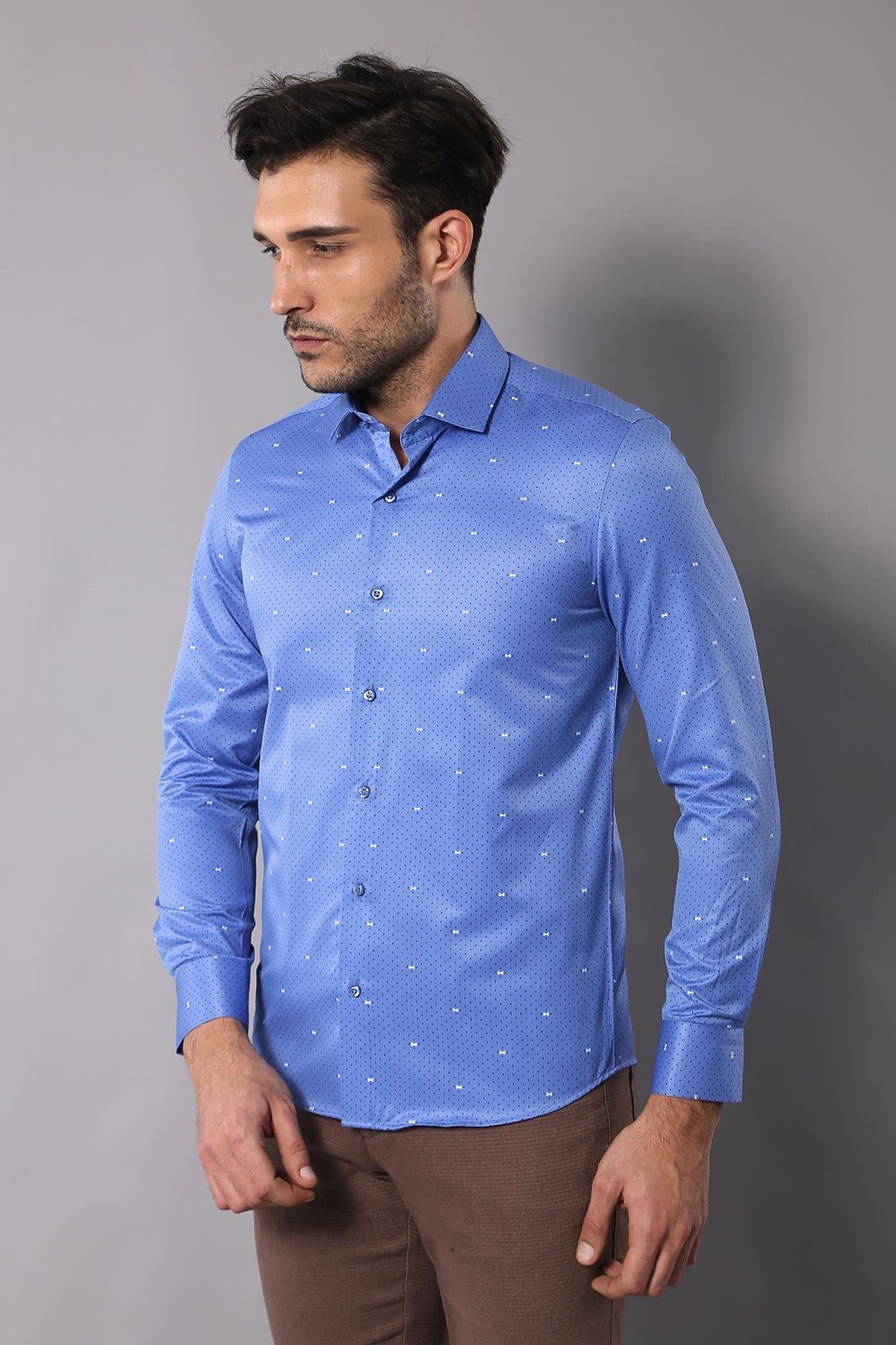 KOALA SYDNEY Dot Patterned Blue Shirt