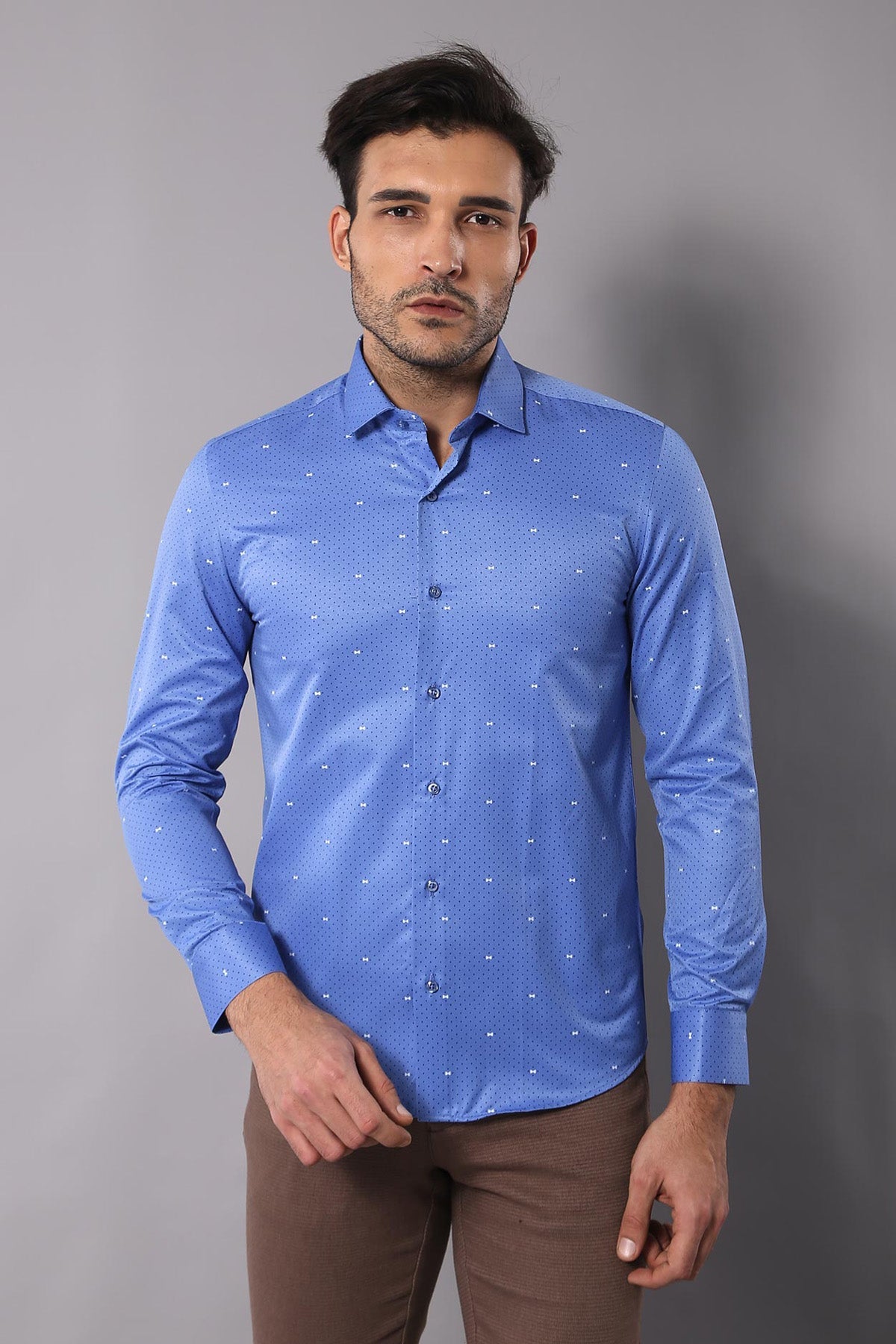 KOALA SYDNEY Dot Patterned Blue Shirt