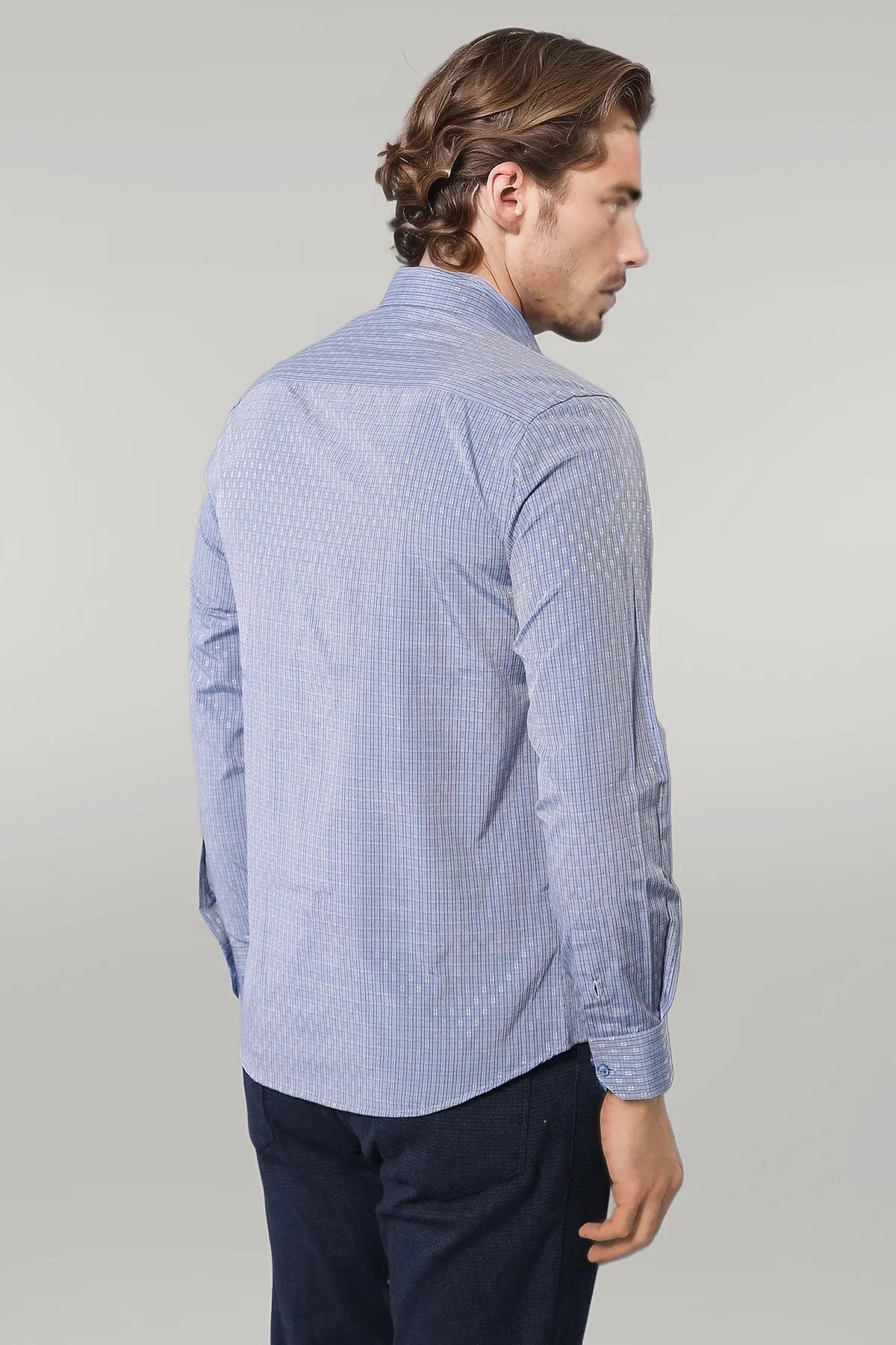 KOALA SYDNEY Patterned Slim Fit Blue Shirt
