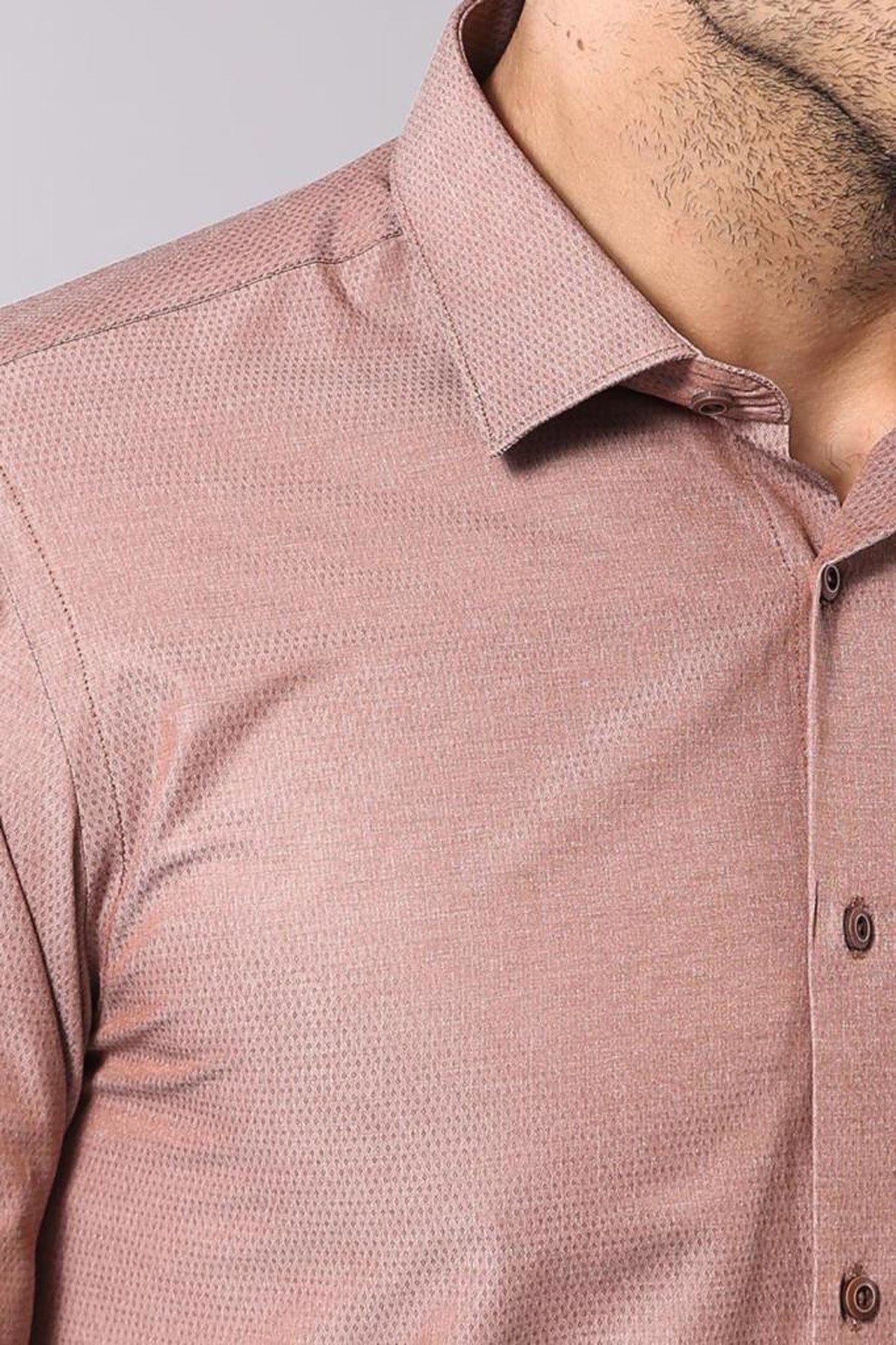 Dot Patterned Brown Shirt