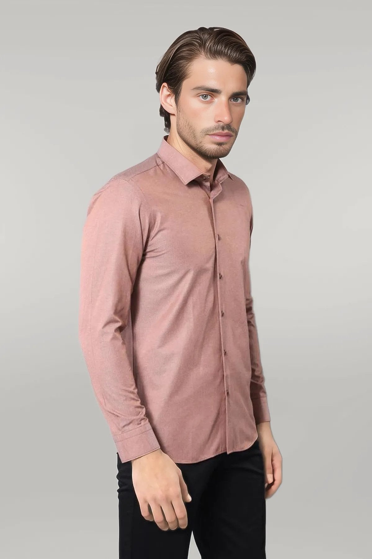 Dot Patterned Brown Shirt