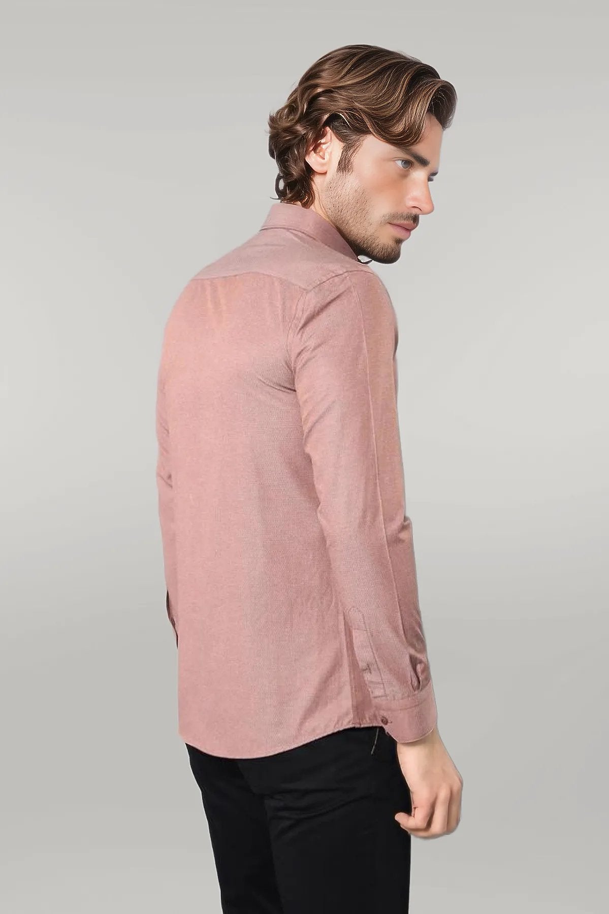 Dot Patterned Brown Shirt
