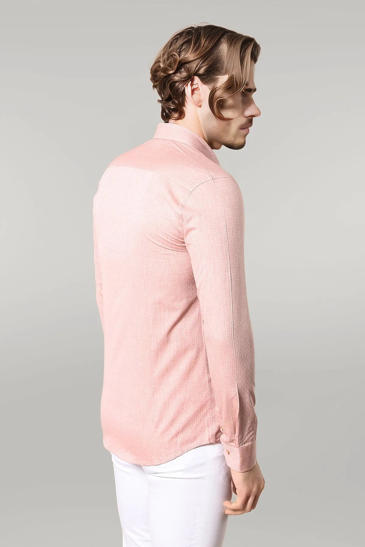 KOALA SYDNEY Pink Patterned Slim-Fit Men Shirt |