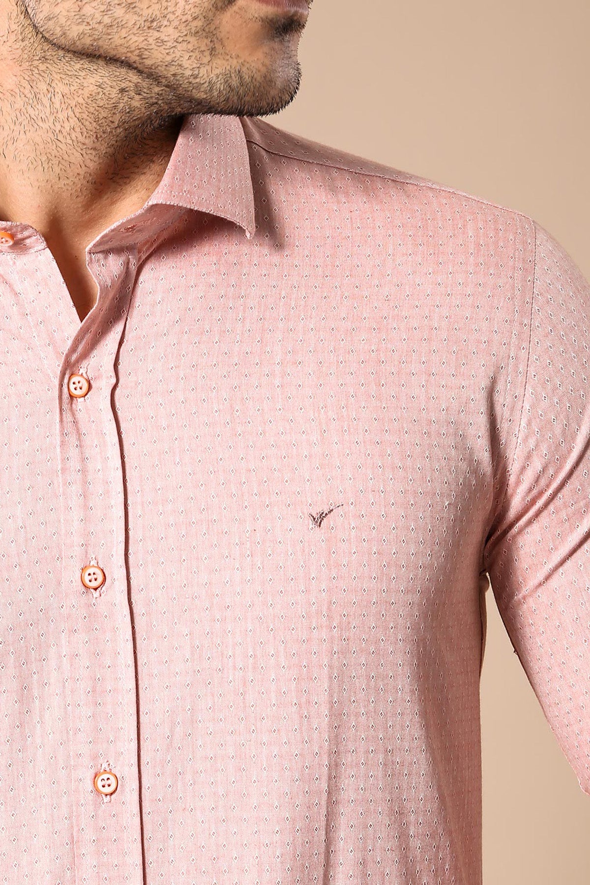 KOALA SYDNEY Pink Patterned Slim-Fit Men Shirt |