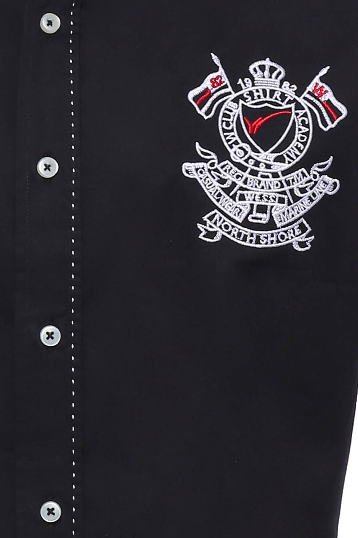 Emblemed Long Sleeve Black Shirt