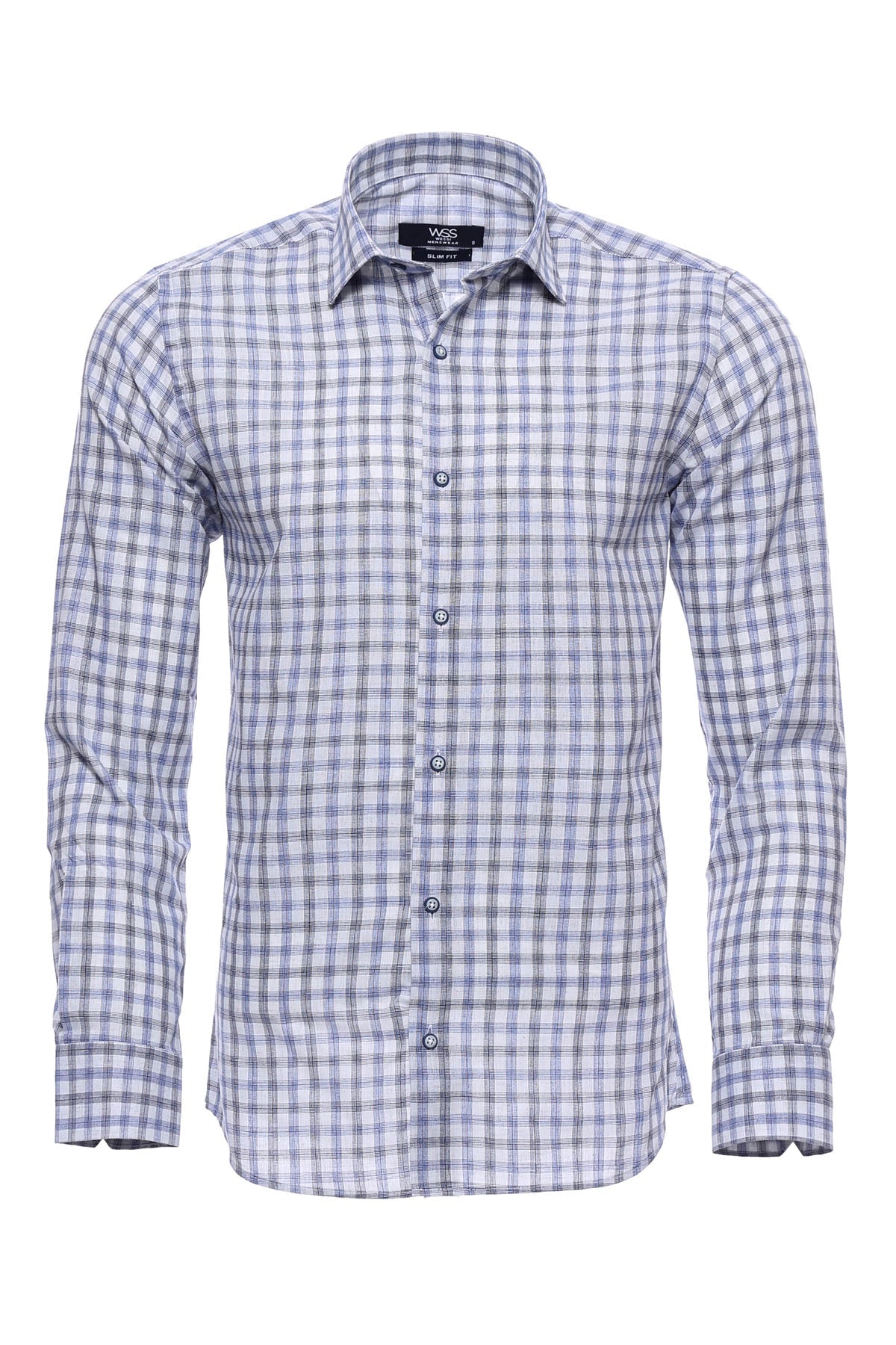 Blue Slim Fit Check Shirt