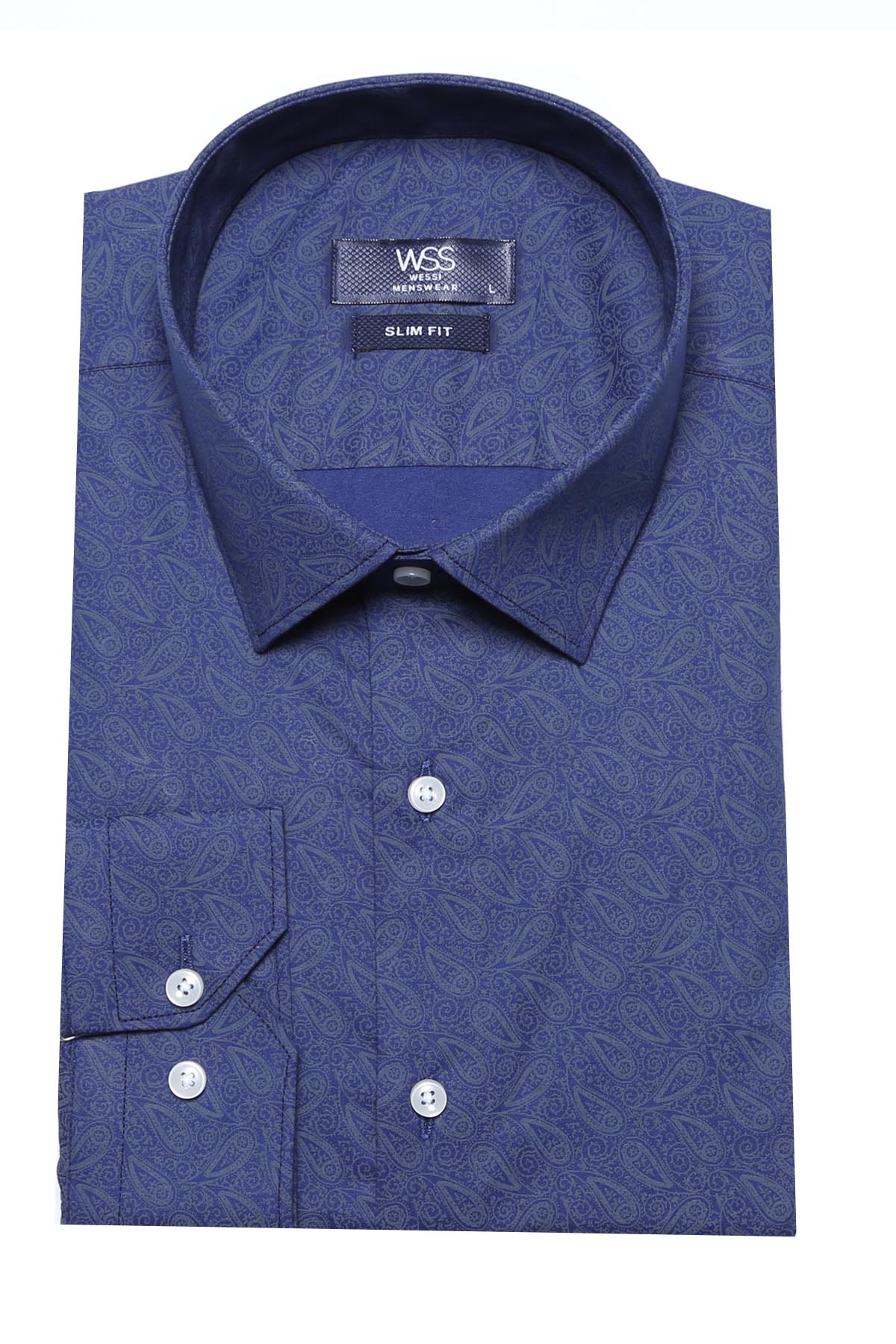 KOALA SYDNEY Navy Blue Floral Patterned Slim Fit Shirt -