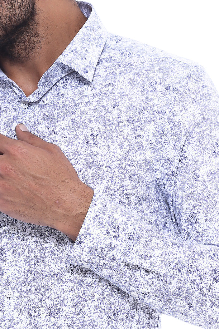 KOALA SYDNEY Grey Flower Patterned Slim Fit Shirt |