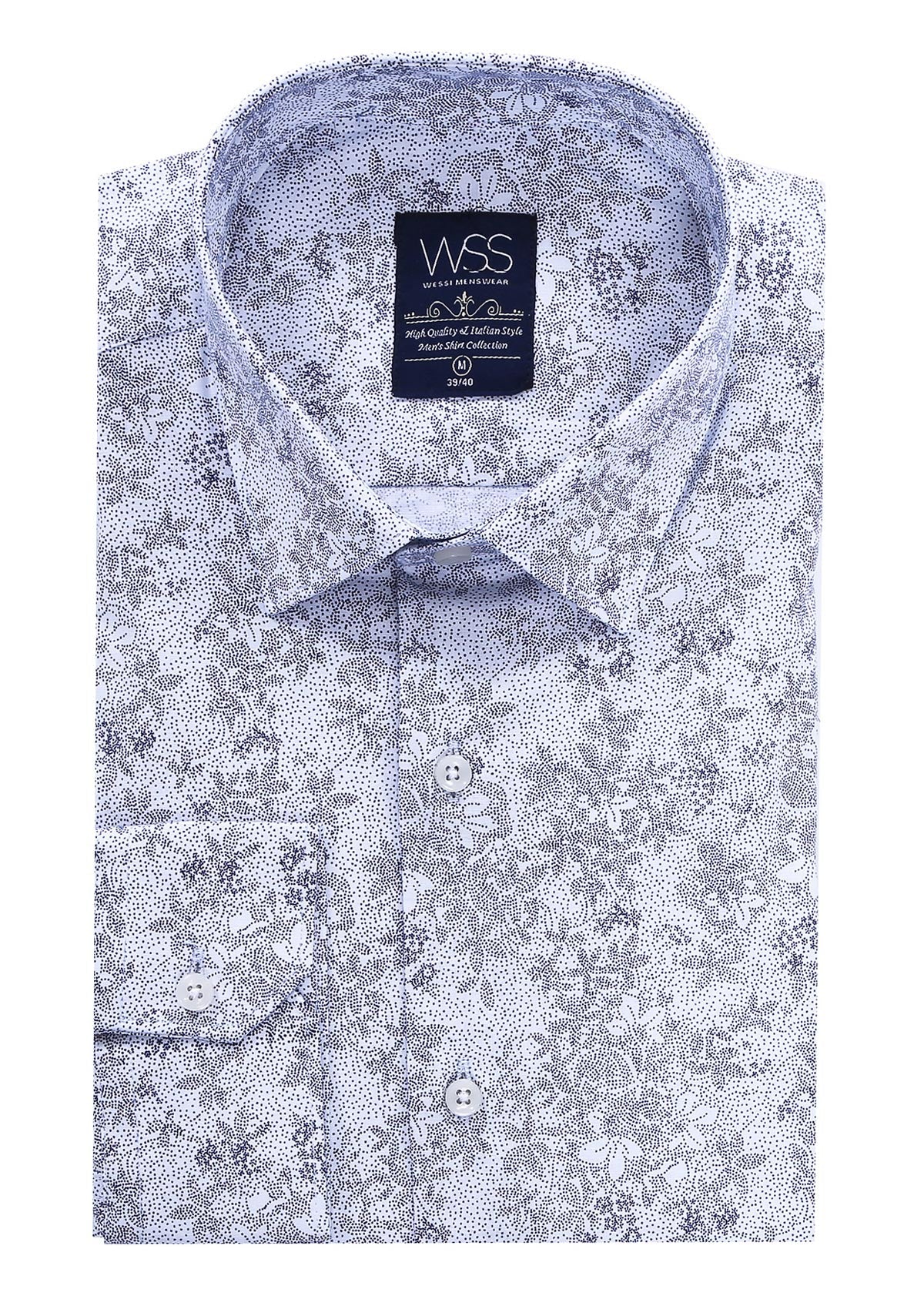 KOALA SYDNEY Grey Flower Patterned Slim Fit Shirt |