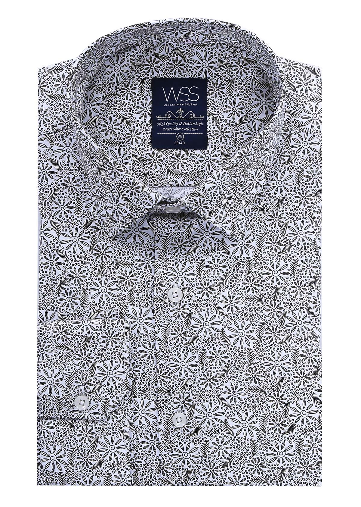 Floral Patterned Slim Fit Shirt - Wessi
