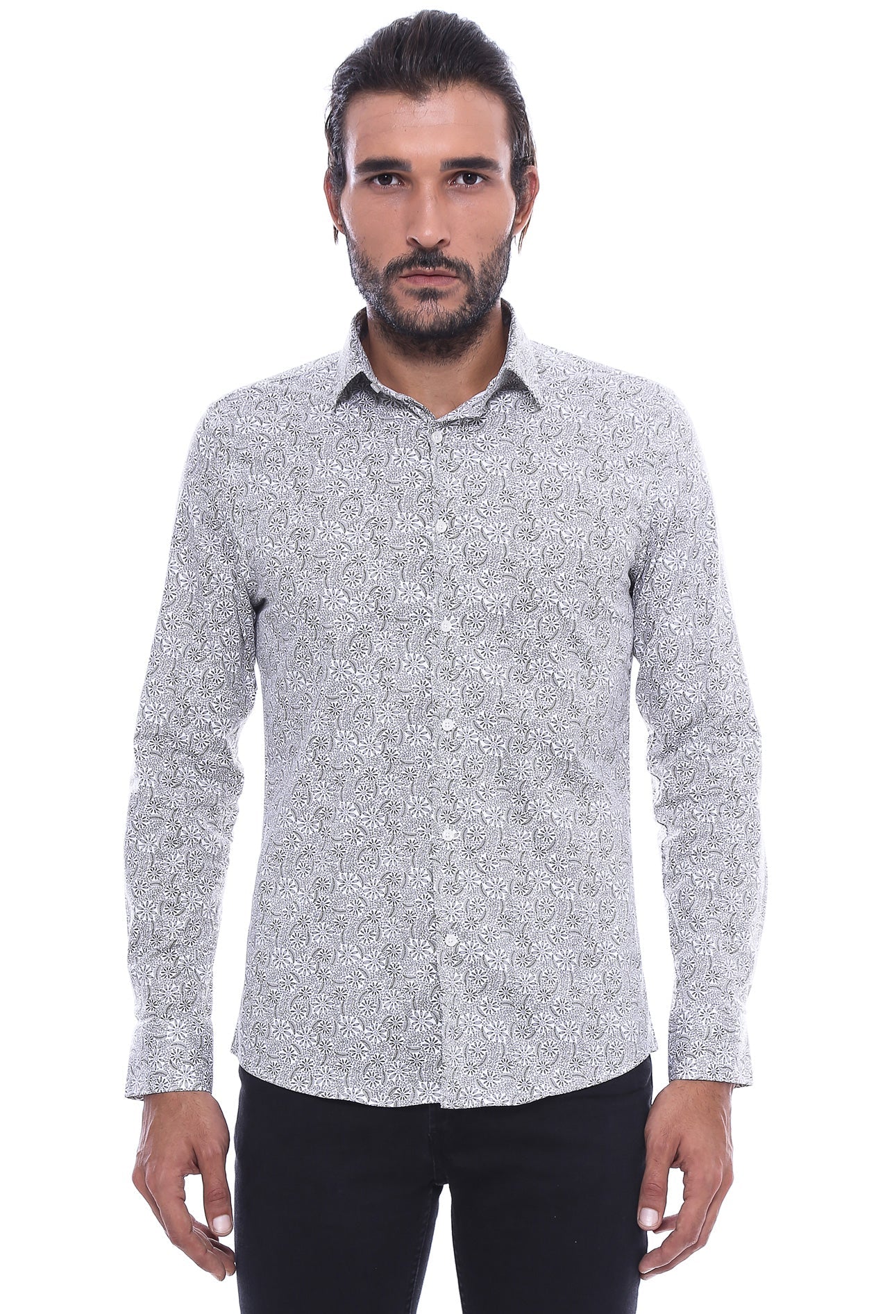 Floral Patterned Slim Fit Shirt - Wessi