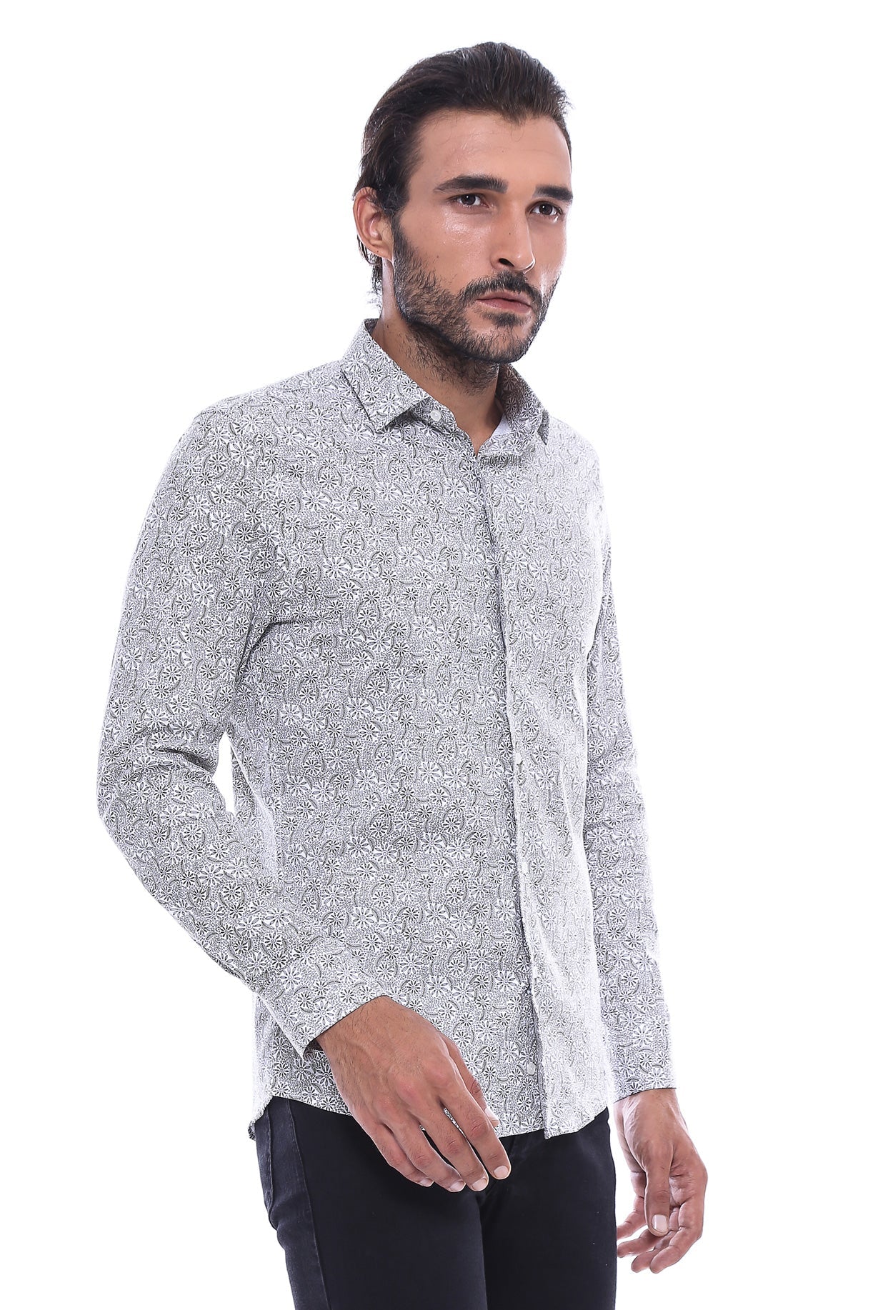 Floral Patterned Slim Fit Shirt - Wessi
