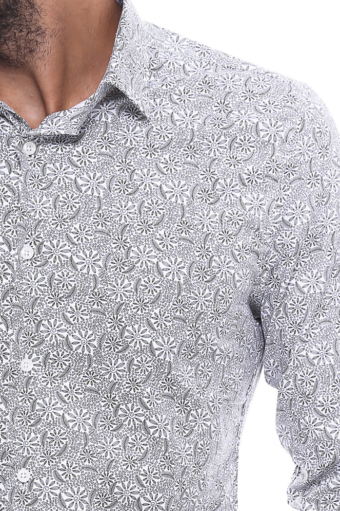 Floral Patterned Slim Fit Shirt - Wessi