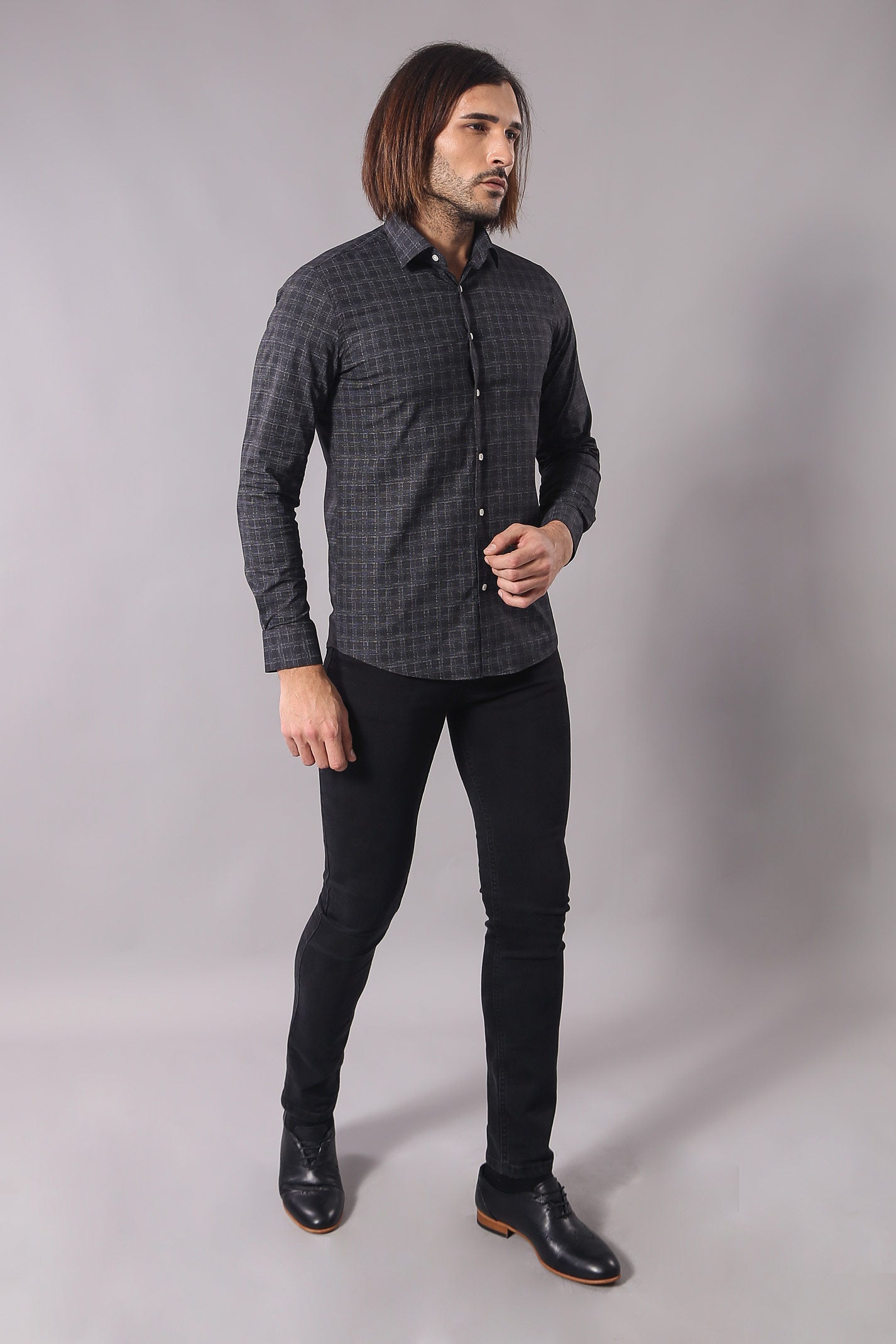 KOALA SYDNEY Plaid Patterned Black Shirt