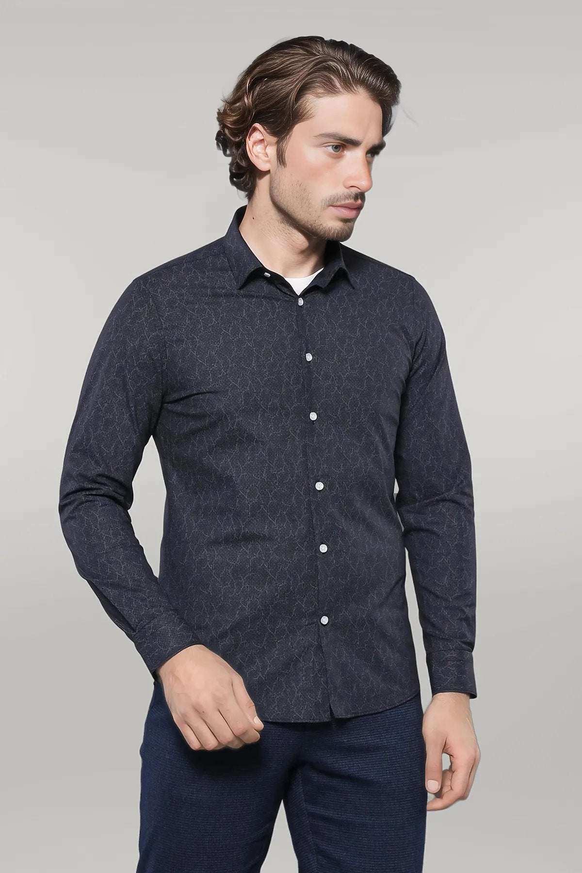 KOALA SYDNEY Black Patterned Men's Shirt |