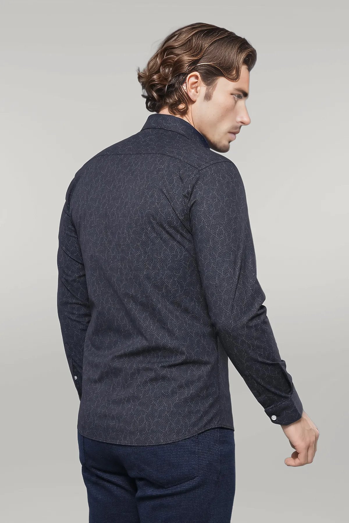KOALA SYDNEY Black Patterned Men's Shirt |