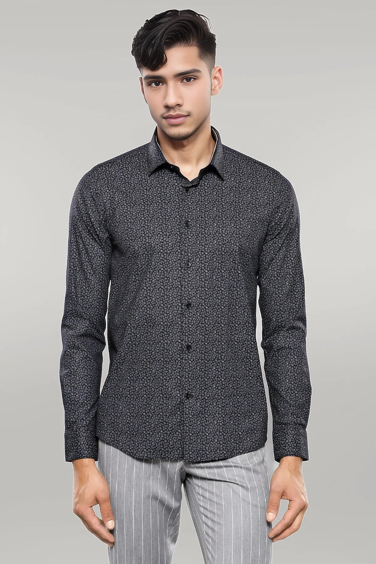 KOALA SYDNEY Patterned Black Long Sleeve Shirt |