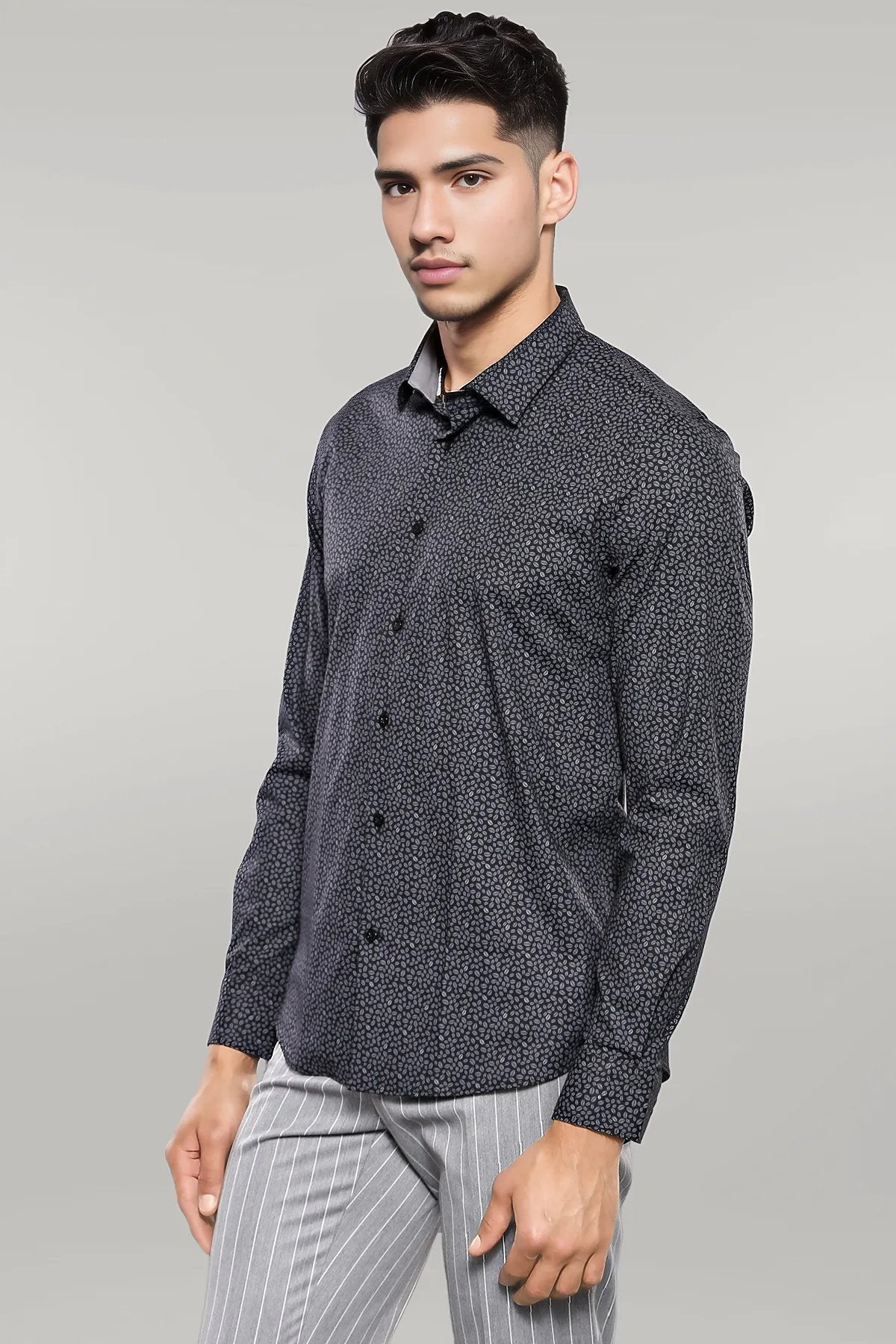 KOALA SYDNEY Patterned Black Long Sleeve Shirt |