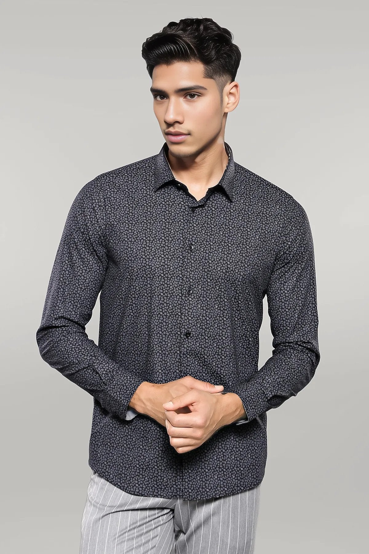 KOALA SYDNEY Patterned Black Long Sleeve Shirt |