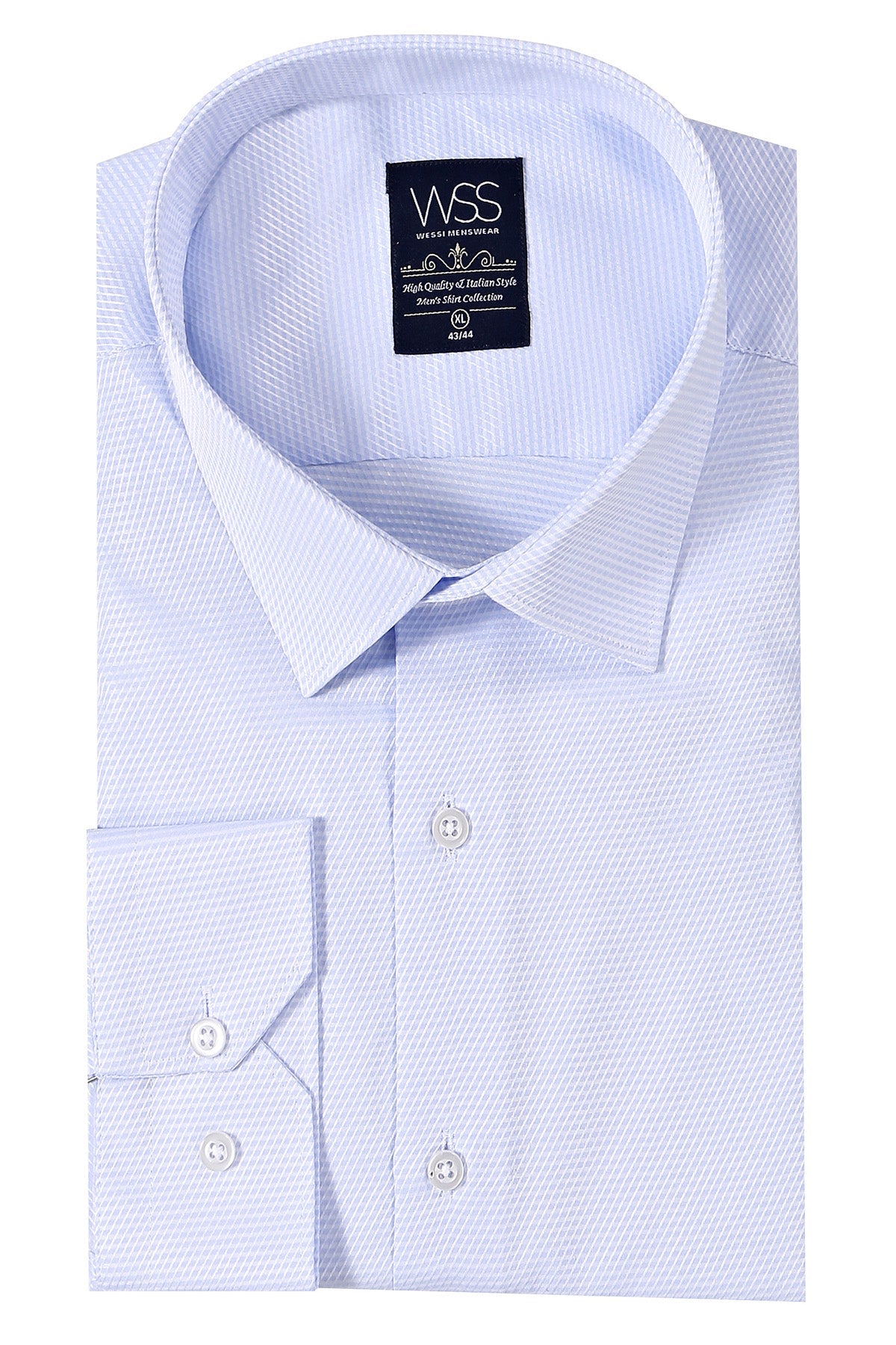 Patterned Casual Baby Blue Shirt