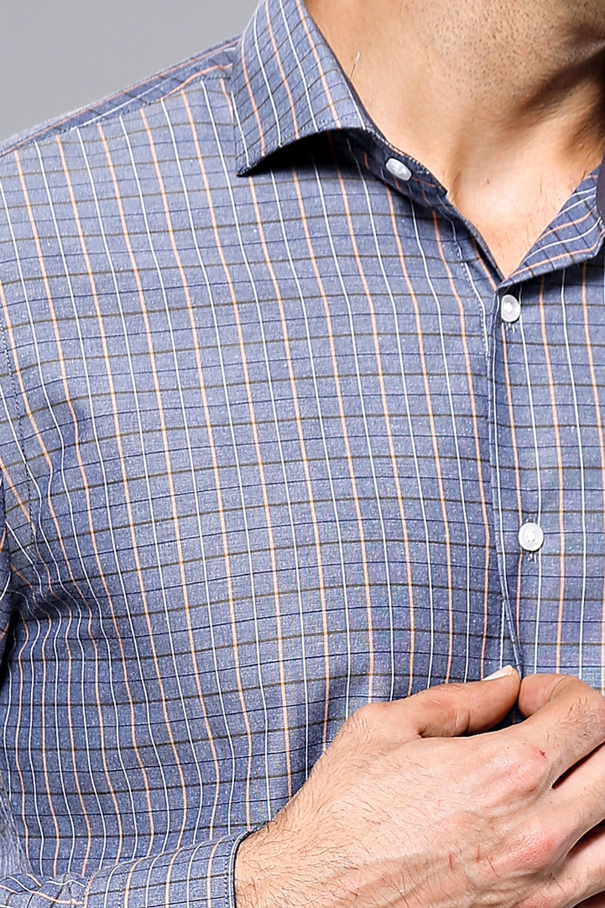 Casual Grey Plaid Shirt