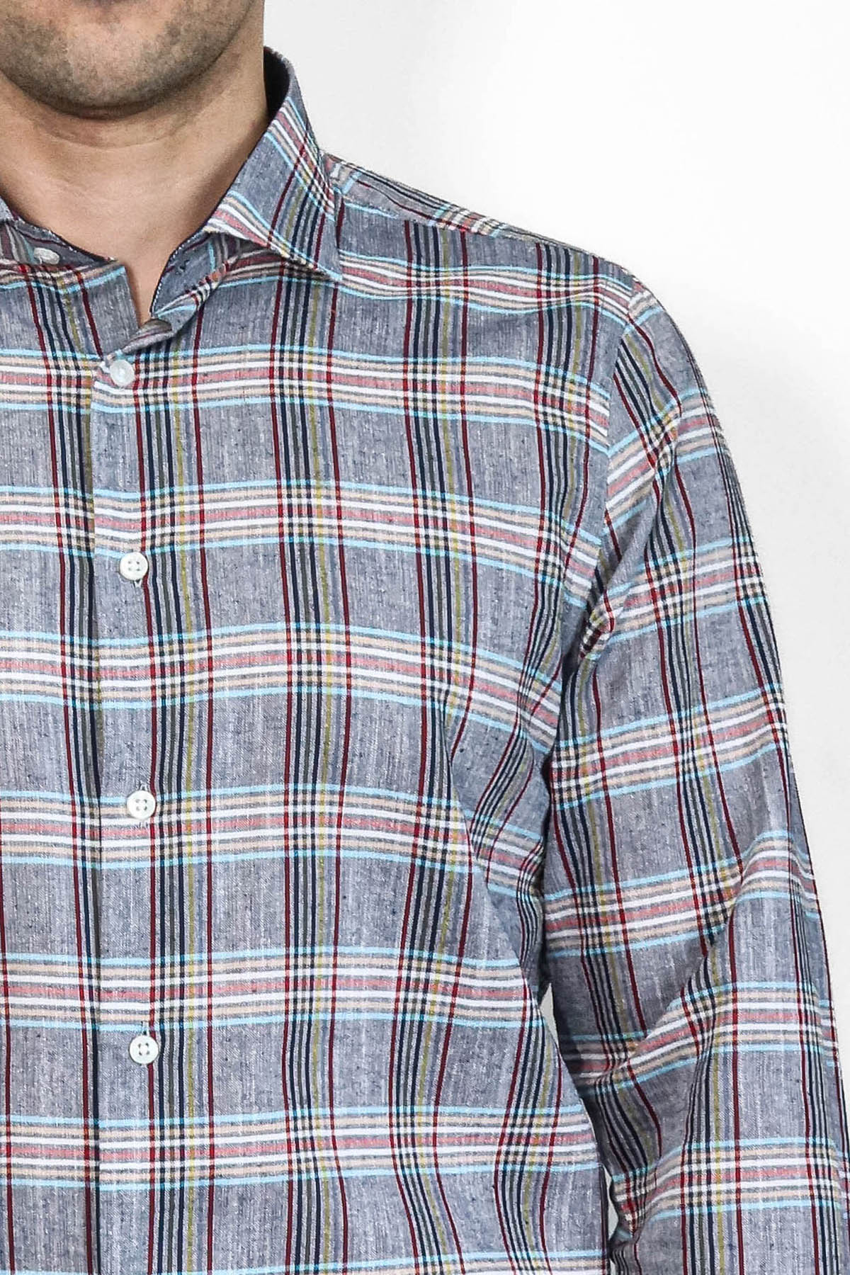 Casual Blue Plaid Shirt
