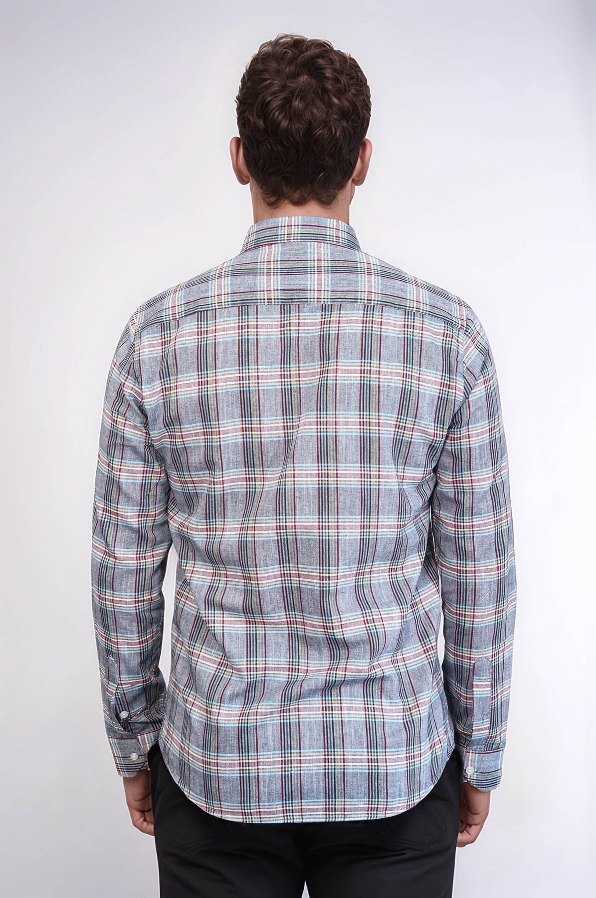 Casual Blue Plaid Shirt