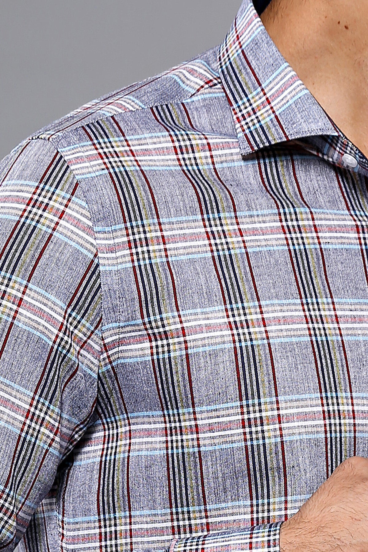 Casual Blue Plaid Shirt -