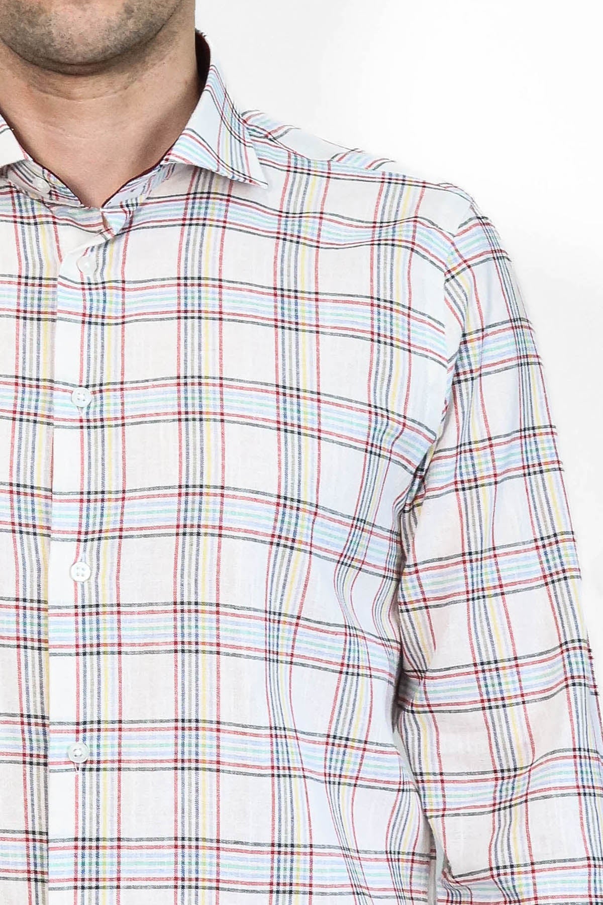 Casual White Plaid Shirt