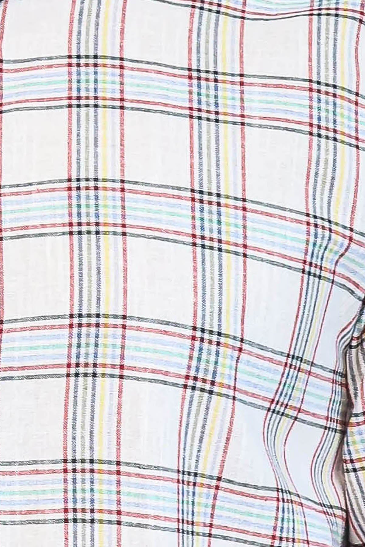 Casual White Plaid Shirt