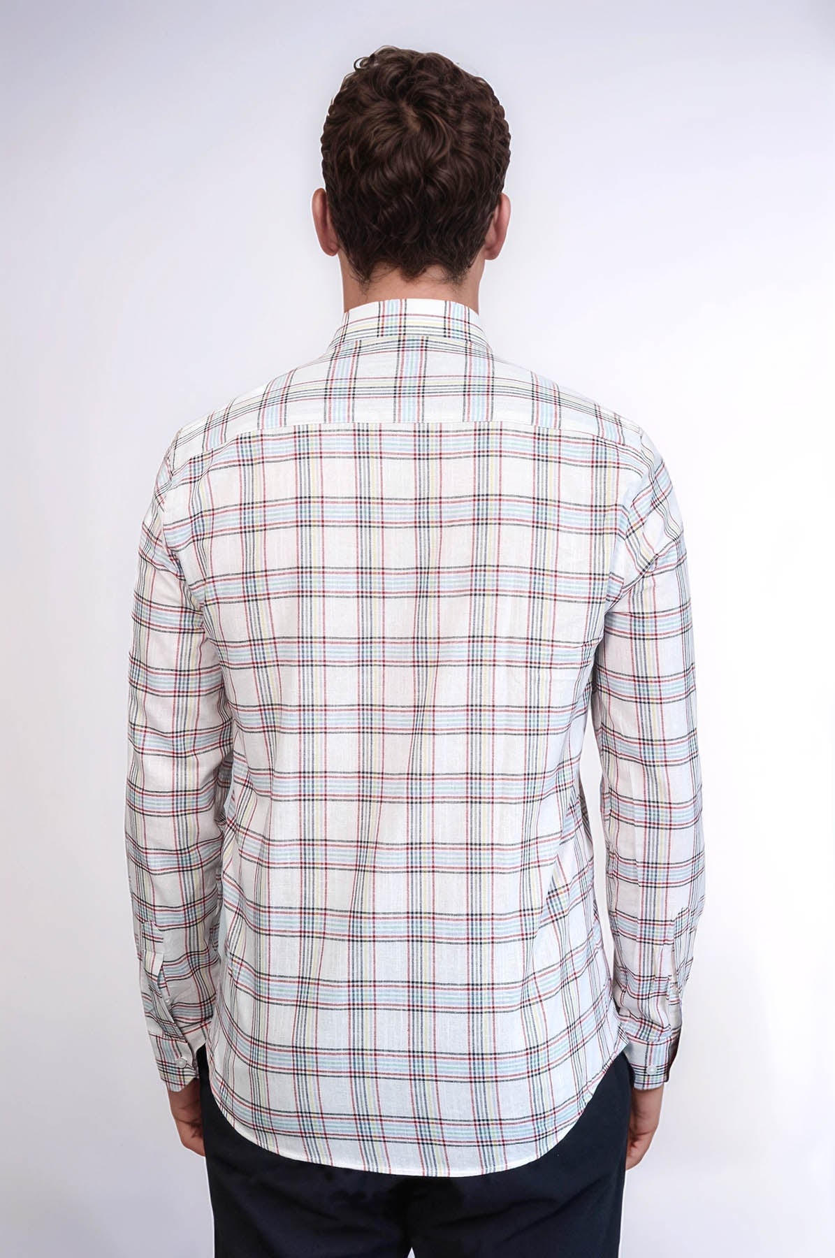 Casual White Plaid Shirt