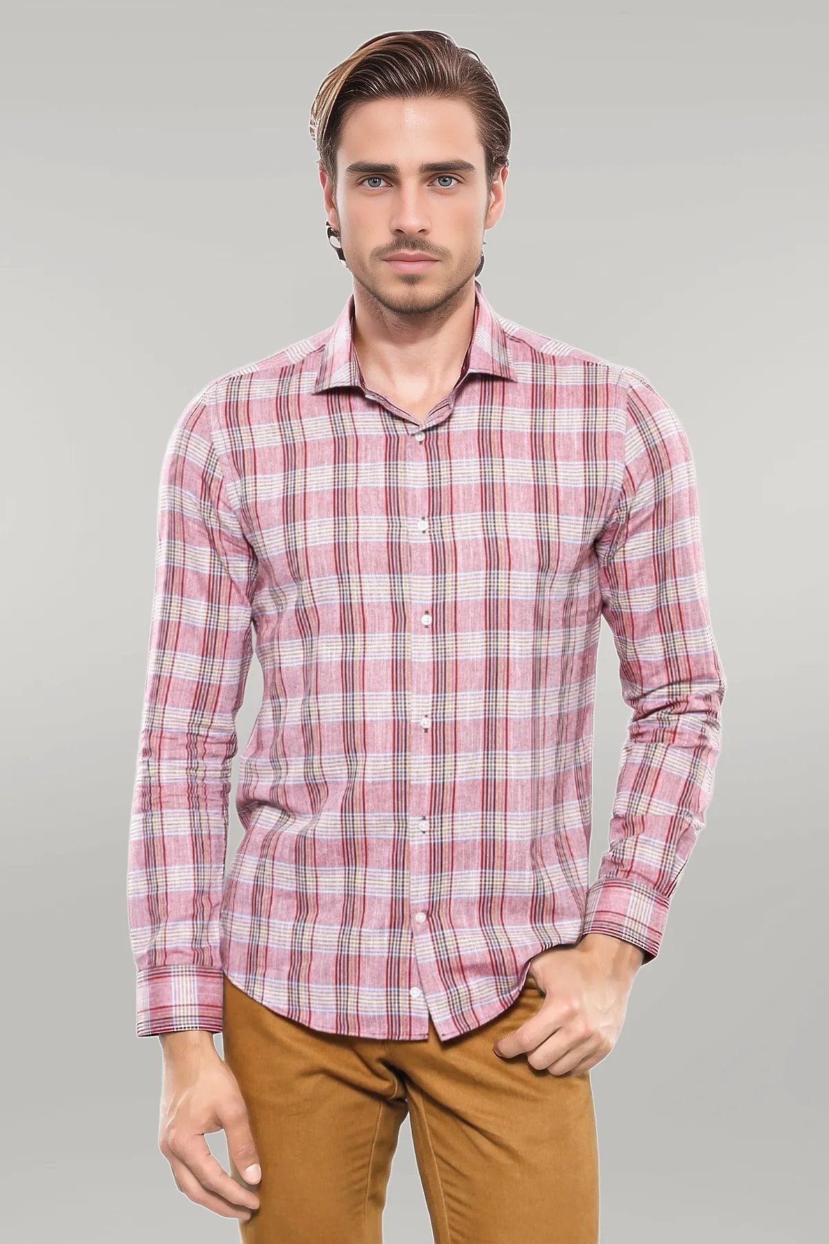 KOALA SYDNEY Burgundy Casual Plaid Shirt |