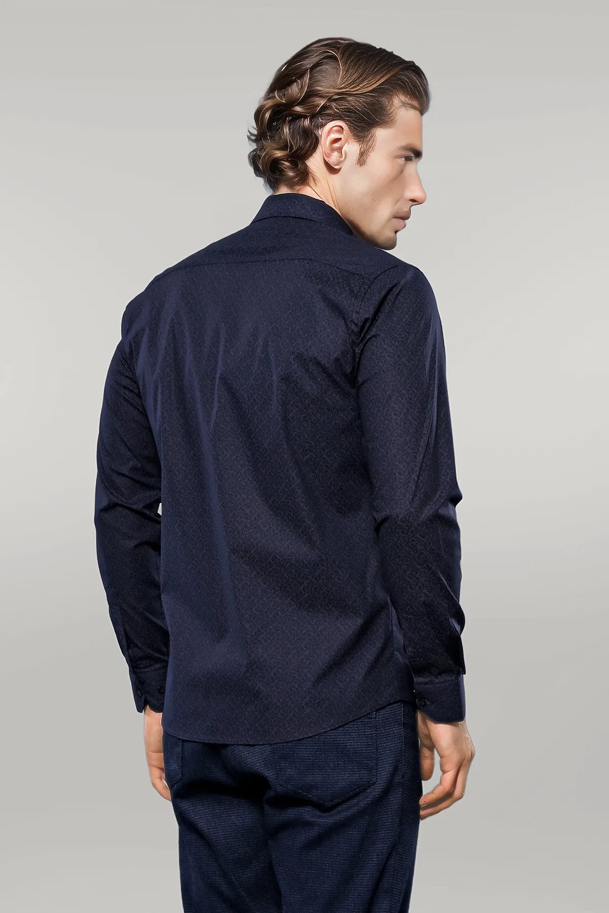 KOALA SYDNEY Patterned Navy Blue Men's Shirt |