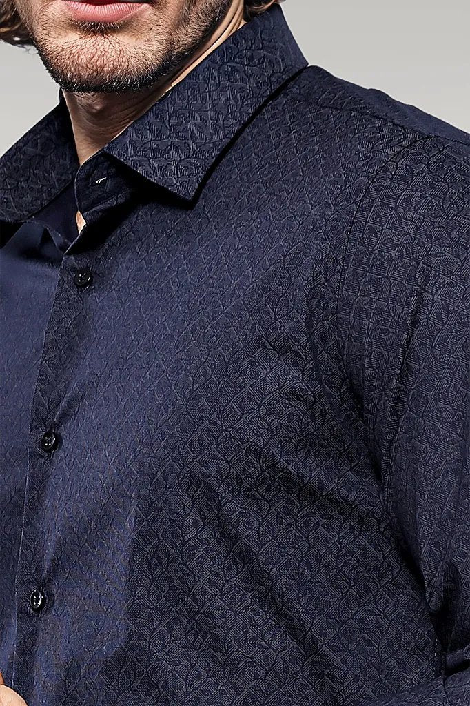 KOALA SYDNEY Patterned Navy Blue Men's Shirt |