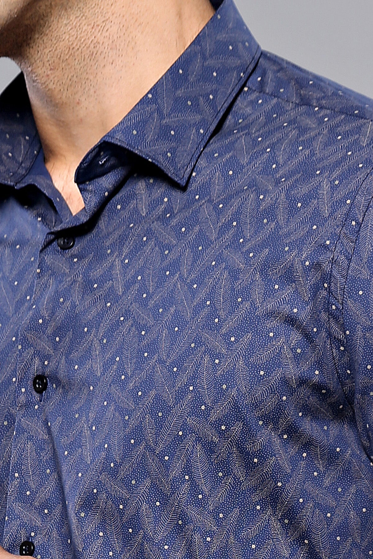 KOALA SYDNEY Dot-Patterned Navy Blue Shirt |