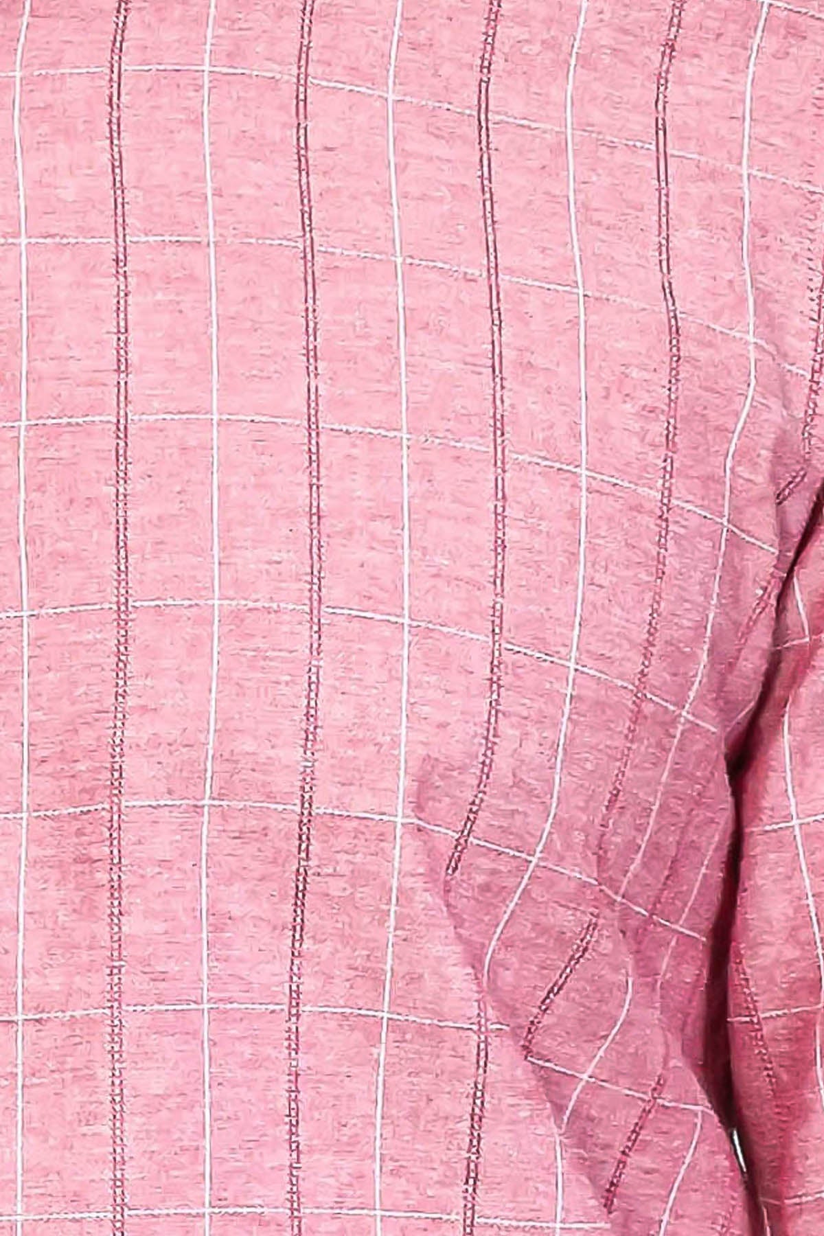 Checked Light Burgundy Men's Shirt