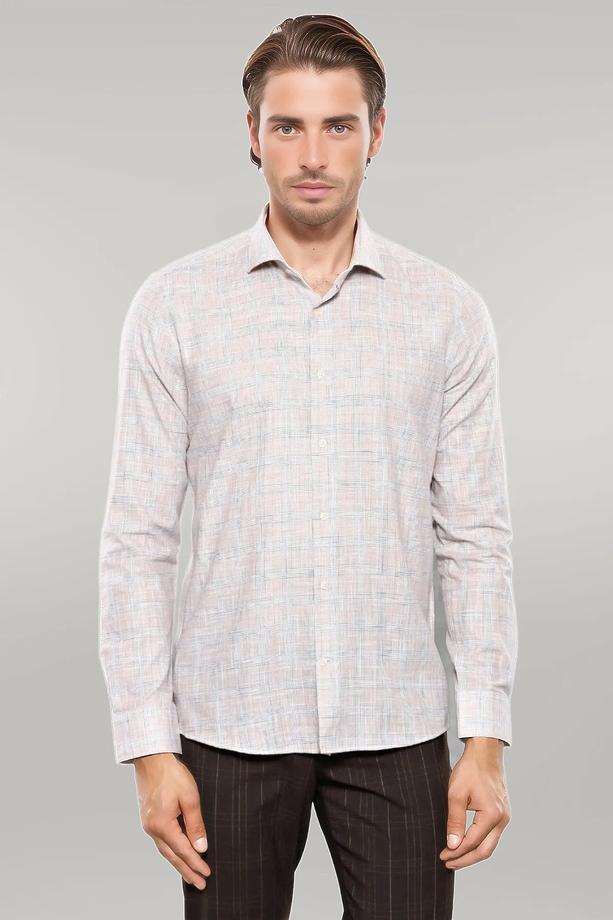 Checked Beige Shirt -