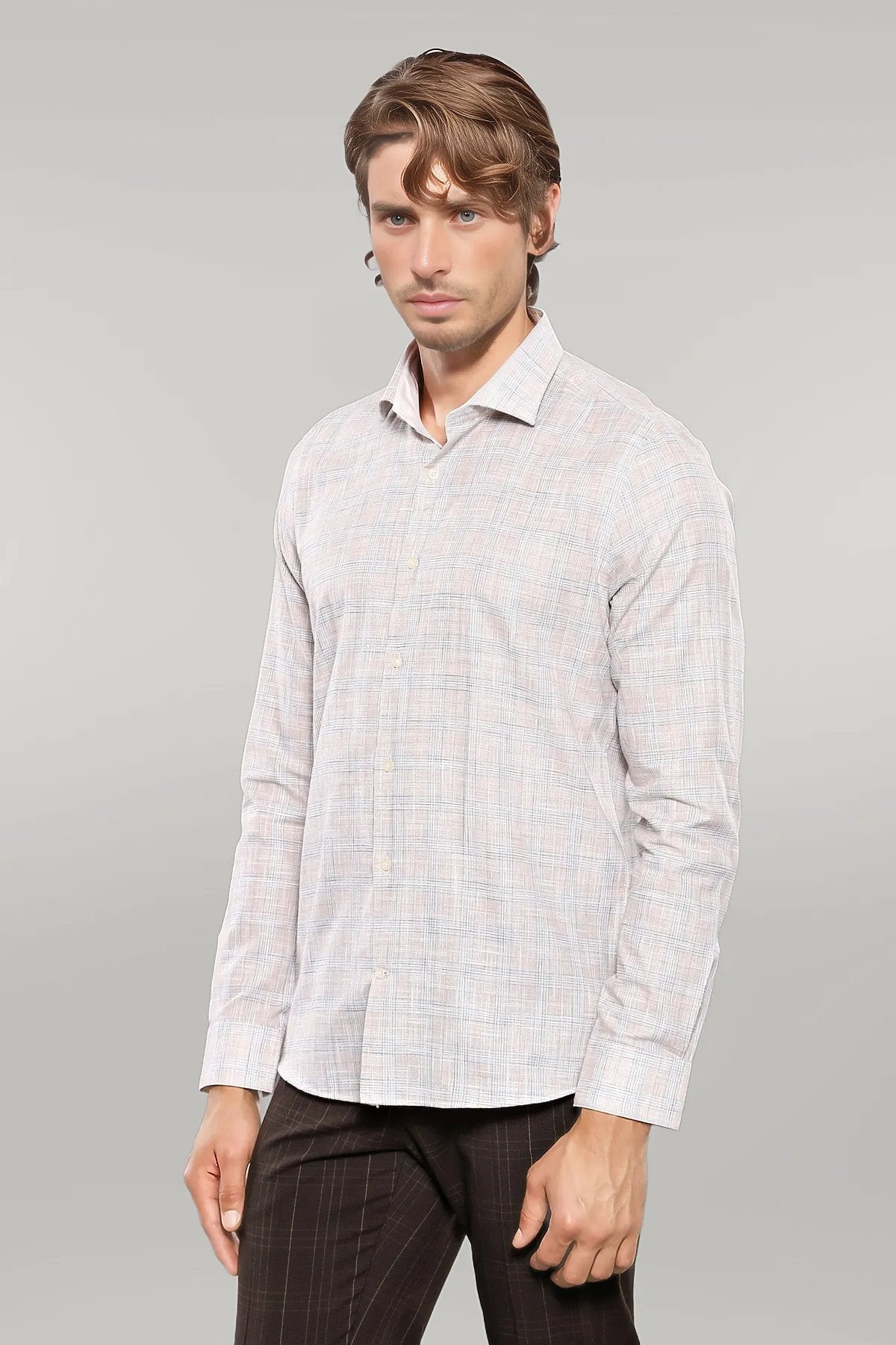 Checked Beige Shirt -