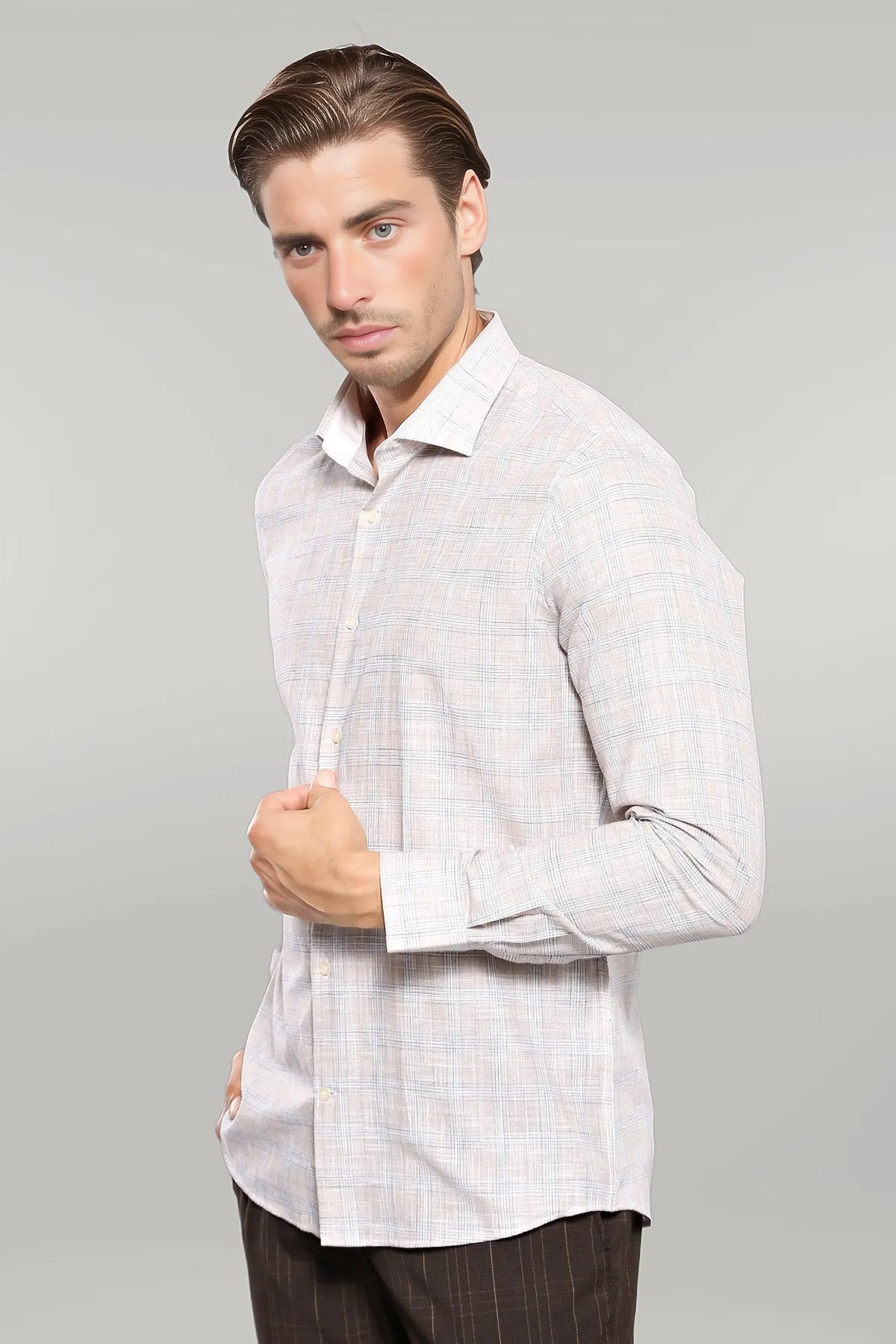 Checked Beige Shirt -