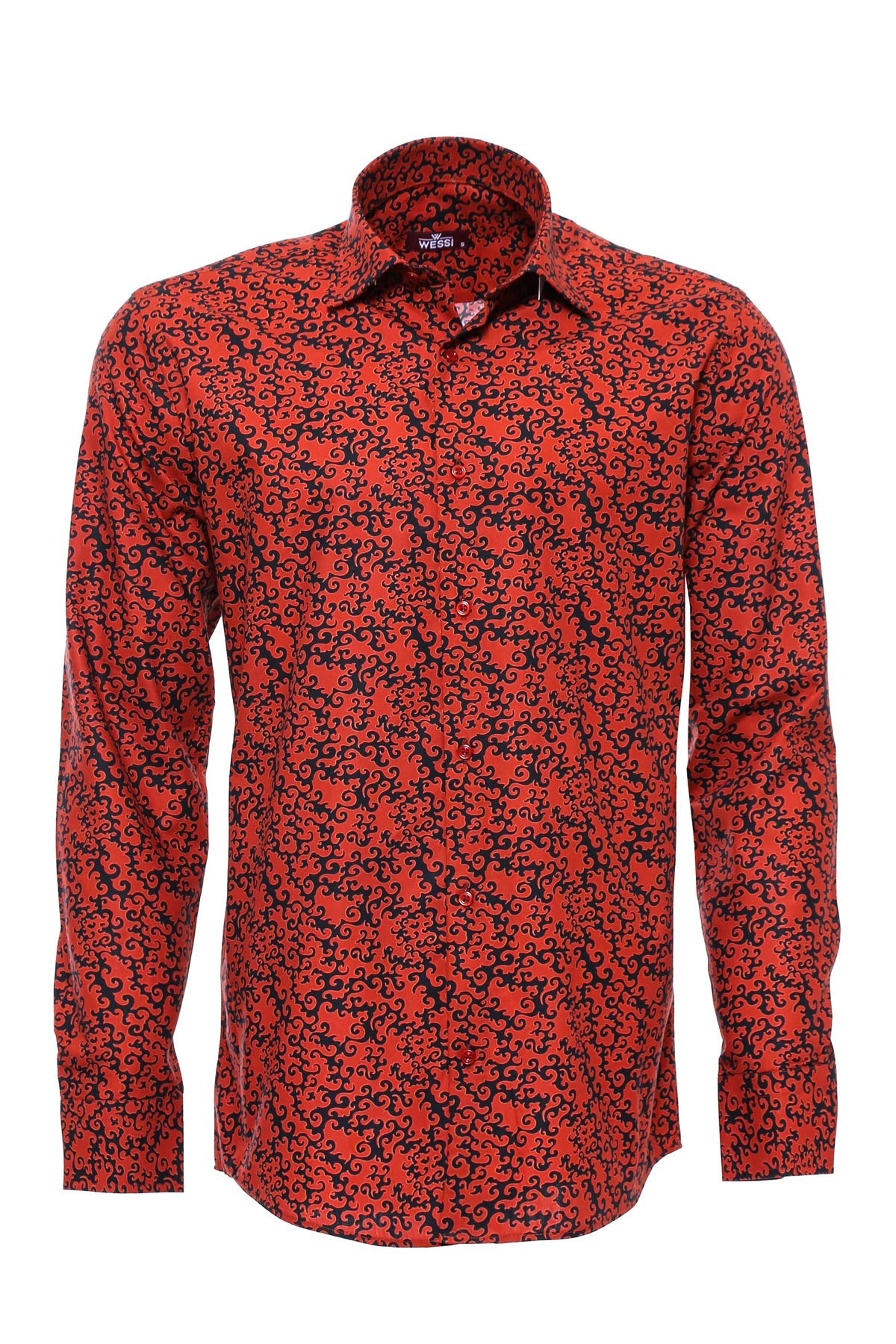 KOALA SYDNEY Black Patterned Shirt Over Burgundy